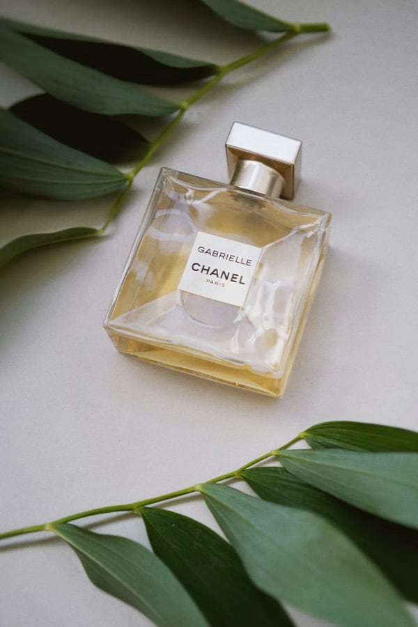 Product shot of CHANEL perfume bottle.